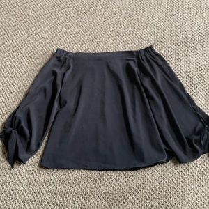 Design Lab off the shoulder black top